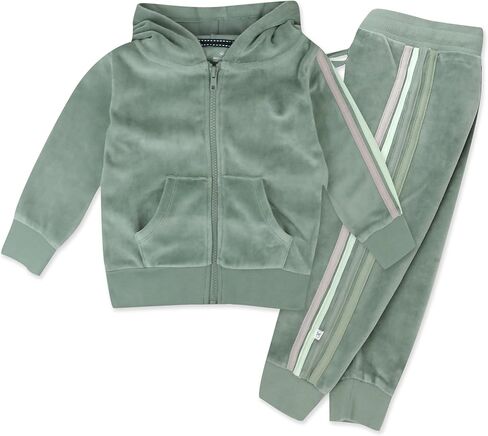 HonestBaby Velour Pullover Hoodie and Zip Front Sweatshirt and Jogger Sweatpants Set in Saudi Arabia