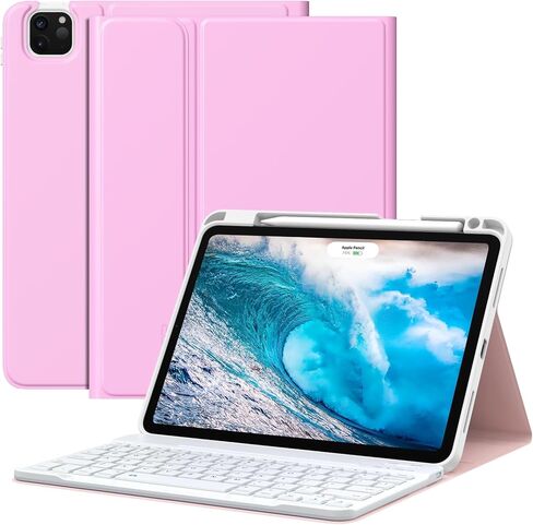 MoKo for New iPad Air 11 Inch Case with Keyboard M2 2024 Released, Magic Detachable Folio Keyboard Cover with Pencil Holder for iPad Air 6th/5th/4th Generation(2024/2022/2020), Silver in Saudi Arabia
