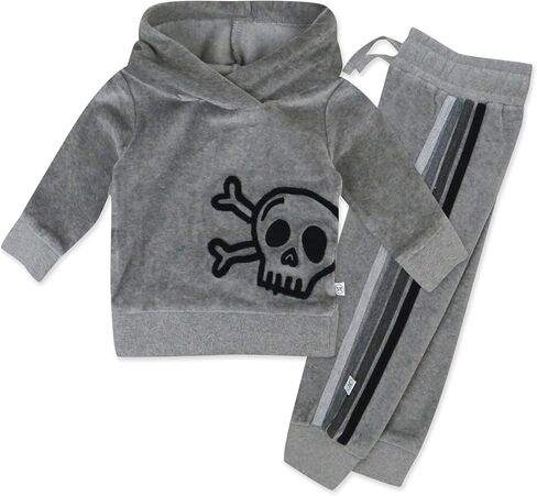 HonestBaby Velour Pullover Hoodie and Zip Front Sweatshirt and Jogger Sweatpants Set in Saudi Arabia