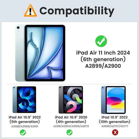 MoKo for New iPad Air 11 Inch Case with Keyboard M2 2024 Released, Magic Detachable Folio Keyboard Cover with Pencil Holder for iPad Air 6th/5th/4th Generation(2024/2022/2020), Silver in Saudi Arabia