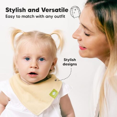 KeaBabies 10-Pack Baby Bandana Drool Bibs and 5-Pack Muslin Baby Burp Cloths - Organic Cotton Bandana Bibs for Boys, Girls, Baby Bibs - Bamboo Viscose Cotton Burp Cloth in Saudi Arabia