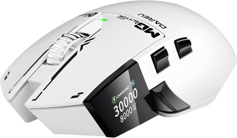DAREU A980PROMAX ماوس ألعاب سلكي 8K/لاسلكي 4K مع شاشة ملونة TFT مقاس 0.85 بوصة - استقصاء 8000 هرتز - مستشعر بصري 30 كيلو نقطة في البوصة - أزرار سبائك المغنيسيوم - اتصال 2.4 جيجا هرتز لاسلكي / BT / USB - جهاز استقبال نانو متضمن in Kuwait