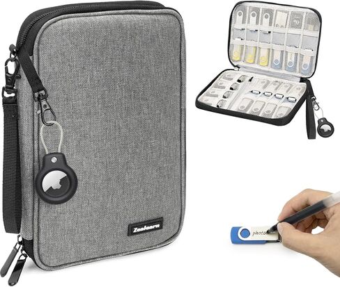 حافظة محرك فلاش USB مع ملصقات، منظم USB يحمل 24 قطعة، حافظة USB، حامل عصا USB، حقيبة تخزين USB، منظم USB، حافظة محرك الإبهام، متوافقة مع Samsung/Sandisk/Jump Drive، إلخ، أسود in Kuwait