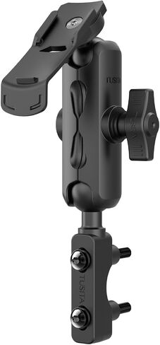 TUSITA Motorcycle GPS Mount Brake Clutch Reservoir Compatible with Garmin Handheld eTrex GPSMAP Rino Series - Double Socket Arm,Short in Saudi Arabia