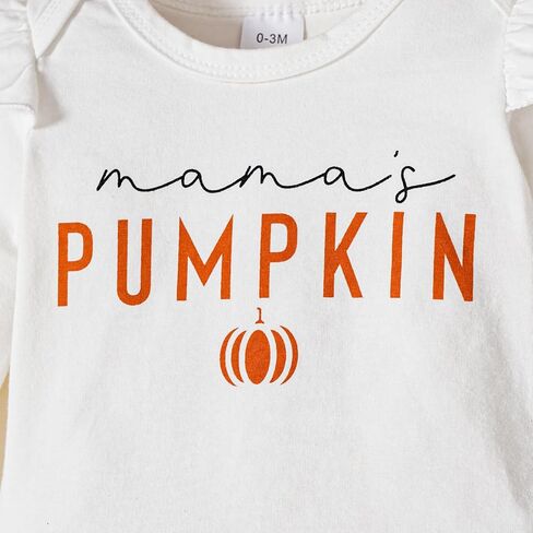 Baby Girl Halloween Outfit Pumpkin Romper+Flared Pants Infant Fall Clothes 0-18M in Saudi Arabia