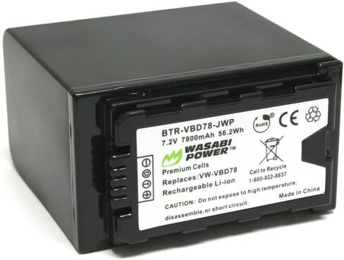 Wasabi Power 7800mAh Battery for Panasonic VW-VBD58, VW-VBD78, AG-VBR89G and Panasonic AG-3DA1, AG-AC8, AG-DVX200, AG-HPX250, AG-HPX255, AG-HVX201, AJ-PCS060, AJ-PX298, HC-MDH2, HC-X1000, HDC-Z10000 in Saudi Arabia