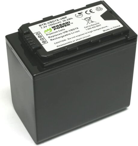 Wasabi Power 7800mAh Battery for Panasonic VW-VBD58, VW-VBD78, AG-VBR89G and Panasonic AG-3DA1, AG-AC8, AG-DVX200, AG-HPX250, AG-HPX255, AG-HVX201, AJ-PCS060, AJ-PX298, HC-MDH2, HC-X1000, HDC-Z10000 in Saudi Arabia