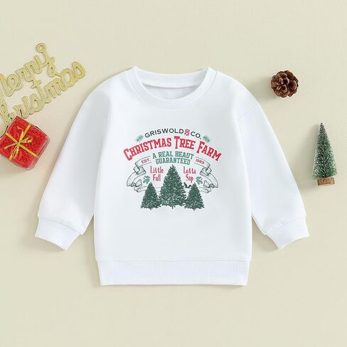 Thorn Tree Toddler Boys Girls Christmas Sweatshirt Long Sleeve Pull On Sweater Unisex Little Kids Fall Winter Clothes in Kuwait