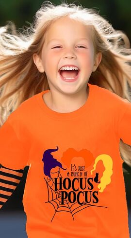 Kids Halloween Shirt Boys Girls Skeleton Hocus Pocus Pumpkin Face Glow in The Dark Graphic Tees Stripe Toddler Long Sleeve in Kuwait