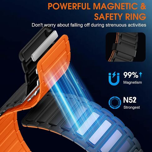 Witzon Magnetic Band Compatible with Apple Watch 45mm for Men 44mm 42mm 41mm 40mm 38mm 49mm Bands Women, Sport Silicone Strap Strong Magnet Link Wristband for iWatch Series 9 8 7 6 5 4 3 1 SE Ultra 2 in Saudi Arabia