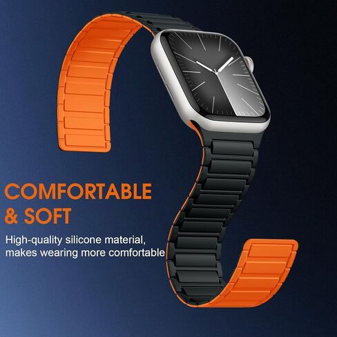 Witzon Magnetic Band Compatible with Apple Watch 45mm for Men 44mm 42mm 41mm 40mm 38mm 49mm Bands Women, Sport Silicone Strap Strong Magnet Link Wristband for iWatch Series 9 8 7 6 5 4 3 1 SE Ultra 2 in Saudi Arabia