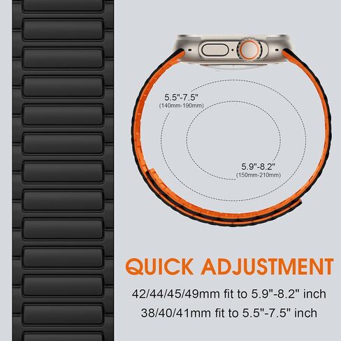 Witzon Magnetic Band Compatible with Apple Watch 45mm for Men 44mm 42mm 41mm 40mm 38mm 49mm Bands Women, Sport Silicone Strap Strong Magnet Link Wristband for iWatch Series 9 8 7 6 5 4 3 1 SE Ultra 2 in Saudi Arabia