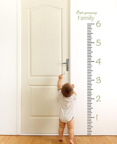 Giant Vinyl Growth Chart Kit | Kids DIY Height Wall Ruler Large Measuring Tape Sticker Number Decal Sticker (Azure Blue, 73x23 inches) in Saudi Arabia