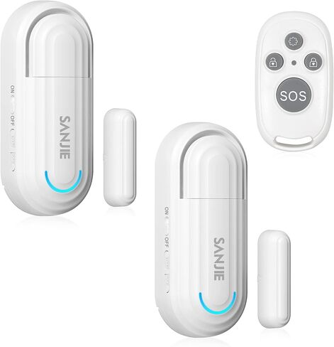 SanJie Door Alarm for Kids Safety, 0-120 Db Volume Ajustable, Wireless Door Alarms with Remote for Home /Kids Safety/Dementia Patients/Pool 2Alarm+1Remote in Saudi Arabia