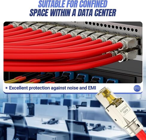 AMPCOM STP CAT6 RJ45 Connector Zinc-Alloy Tool-Free Ethernet Field Termination Modular Plug -12 Pack in Saudi Arabia