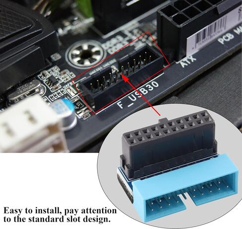 2 حزمة أسفل الزاوية اليمنى USB 3.0 19 دبوس موصل 90 درجة 19Pin / 20Pin 3.0 USB أنثى إلى ذكر تمديد لوحة محول الطاقة لسطح المكتب اللوحة الأم محول الرأس الداخلي (أسفل / أزرق - 20Pin) in Kuwait