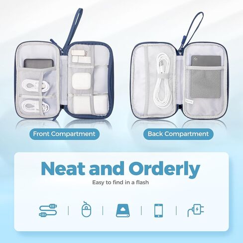 ProCase Electronics Organizer Travel Case, Portable Tech Cable Organizer Bag, Charger Organizer Case Pouch for Travel Accessories, Electronics, Power Bank, Wire -Black in Saudi Arabia
