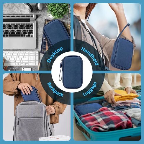 ProCase Electronics Organizer Travel Case, Portable Tech Cable Organizer Bag, Charger Organizer Case Pouch for Travel Accessories, Electronics, Power Bank, Wire -Black in Saudi Arabia