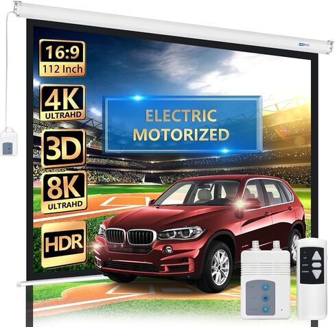 112" Motorized Projector Screen - Indoor and Outdoor Movies Screen 112 inch Electric 16:9 in Saudi Arabia
