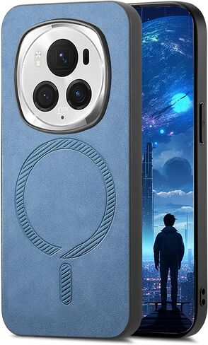 Ysnzaq Magnetic Case for Honor Magic 6 Pro, Ultra Thin TPU Leather Phone Case Support Wireless Charging for Honor Magic 6 Pro CC Black in Saudi Arabia