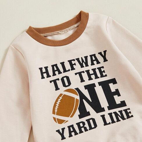 Baby Boy Football Outfit Long Sleeve Sunday Football/Chiefs Round Neck Sweatshirt Pants Set Toddler Fall Clothes in Saudi Arabia
