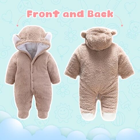 Baby Clothes Winter Snowsuit Cute Bear Suit Newborn Infant Coats Toddler Bodysuits Jumpsuit for Baby Boys Girls in Saudi Arabia