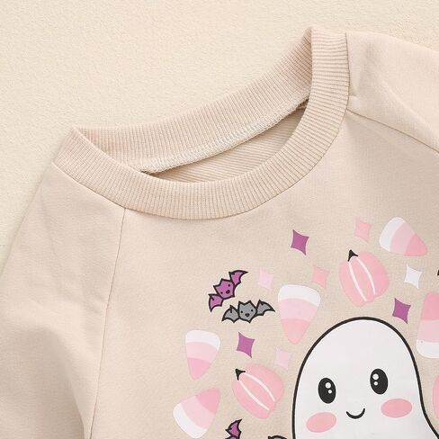 Toddler Baby Girls Halloween Outfits Ghost Printed Pullover Long Pants 2Pcs Fall Clothes Set in Kuwait
