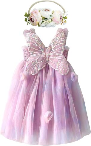 BGFKS Baby Girl Rainbow Floral Tutu Dress,Toddler Girls Birthday Party Princess Dresses with Floral Headband. in Saudi Arabia