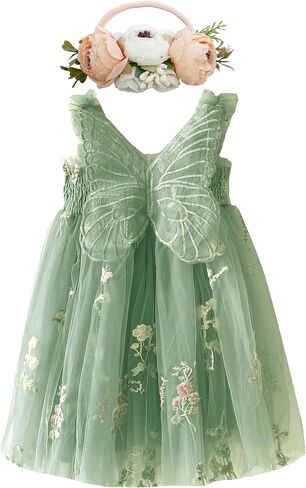 BGFKS Baby Girl Rainbow Floral Tutu Dress,Toddler Girls Birthday Party Princess Dresses with Floral Headband. in Saudi Arabia