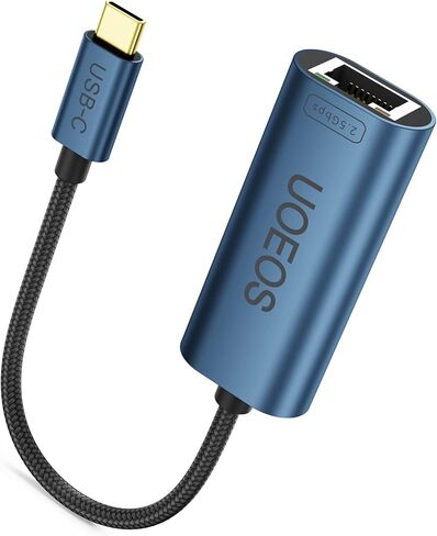 USB C to Ethernet 2.5 Gbps Adapter, USB C to RJ45 Network Converter (Thunderbolt 4/3 Compatible),Aluminum USB-C to 2.5 Gigabit LAN Ethernet Compatible for iPhone 15 Pro/max,XPS, Surface-Gray in Saudi Arabia