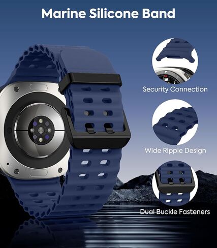 MoKo Sport Band Compatible with Samsung Galaxy Watch Ultra Band 47mm (2024) Women Men, Breathable Soft Silicone Waterproof Watch Strap Accessories for Samsung Watch Ultra Band in Saudi Arabia