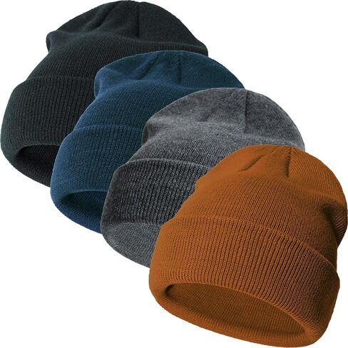 Sea Zaela 4 Packs Baby Toddler Winter Hats Infant Boys Girls Beanie Soft Knitted Hat Set in Kuwait