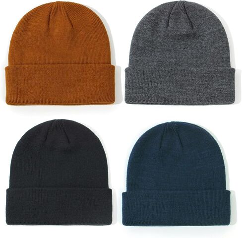 Sea Zaela 4 Packs Baby Toddler Winter Hats Infant Boys Girls Beanie Soft Knitted Hat Set in Kuwait
