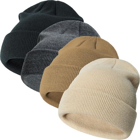 Sea Zaela 4 Packs Baby Toddler Winter Hats Infant Boys Girls Beanie Soft Knitted Hat Set in Kuwait