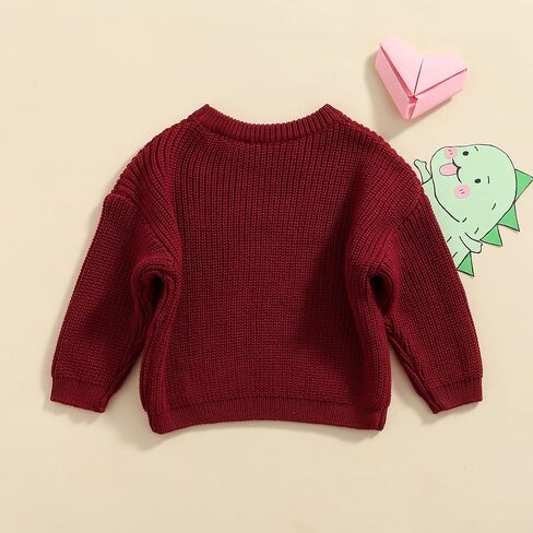 Toddler Baby Girl Boy Knit Football Sweater Long Sleeve Pumpkin Sweasthirt Fall Winter Clothes Football Outfit in Saudi Arabia