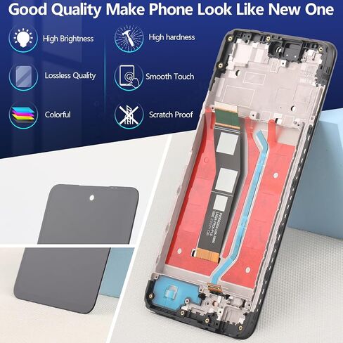 YWLRONG for Motorola Moto G 5G 2024 Screen Replacement for Motorola G 5G 2024 XT2417 LCD Display Touch Screen Digitizer Assembly Replacement with Tools（with Frame） in Saudi Arabia