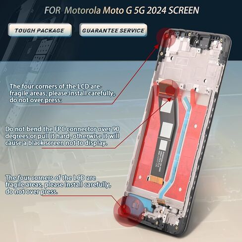YWLRONG for Motorola Moto G 5G 2024 Screen Replacement for Motorola G 5G 2024 XT2417 LCD Display Touch Screen Digitizer Assembly Replacement with Tools（with Frame） in Saudi Arabia