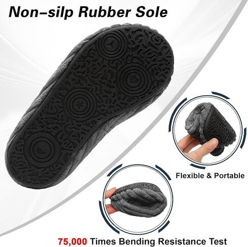 Scurtain Unisex Mens Womens Slippers Socks Artificial Woolen Slippers for Women Men with Non-slip Rubber Sole in Saudi Arabia