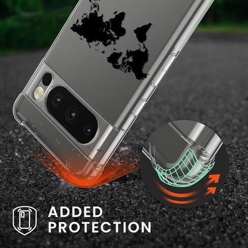 kwmobile Crossbody Case Compatible with Google Pixel 8 Pro Case Strap - Travel Black/Multicolor/Transparent in Saudi Arabia