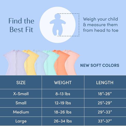 SleepingBaby EverSoft Zipadee-Zip Transitional Swaddle Sack, Viscose from Bamboo, Wearable Blanket with 2-Way Zipper - Sky Blue, S in Saudi Arabia