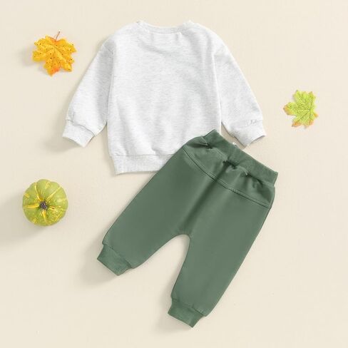 FYBITBO Infant Baby Boys Fall Winter Clothes Pumpkin Tractor Sweatshirt Long Sleeve Shirt Pants Toddler Halloween Outfits in Kuwait