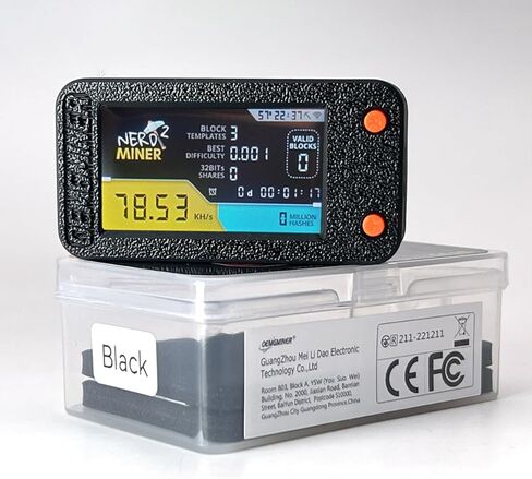 NerdMiner V2 Pro 78KH/s T-Display S3 Bitcoin Solo Lottery Miner Win 3.125 BTC with Low Power Consumption - WiFi Connection, and USB-C Power (NerdMiner V2 Pro-Orange) in Kuwait