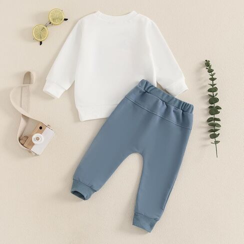 BULINGNA 2Pcs Baby Boy First Birthday Outfit Set Long Sleeve The Big One Sweatshirt Casual Pants Fall 1st Birthday Clothes in Saudi Arabia