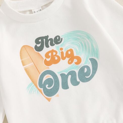 BULINGNA 2Pcs Baby Boy First Birthday Outfit Set Long Sleeve The Big One Sweatshirt Casual Pants Fall 1st Birthday Clothes in Saudi Arabia