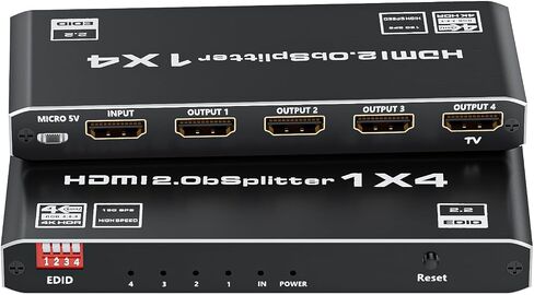 HDMI 2.1 Splitter 1 in 2 Out, Ultra HD 8K@60Hz 48Gbps HDR10+ RGB 4:4:4 HDCP 2.3, Mirror Only, HDMI Duplicator Auto EDID, 2 Ports Splitter for Xbox Series X, PS4/5, Blu-ray Player in Saudi Arabia