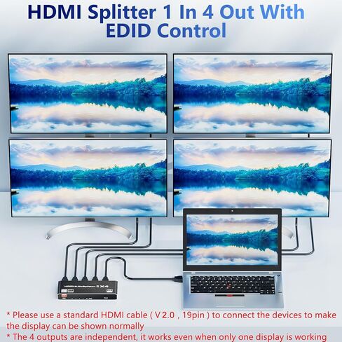 HDMI 2.1 Splitter 1 in 2 Out, Ultra HD 8K@60Hz 48Gbps HDR10+ RGB 4:4:4 HDCP 2.3, Mirror Only, HDMI Duplicator Auto EDID, 2 Ports Splitter for Xbox Series X, PS4/5, Blu-ray Player in Saudi Arabia