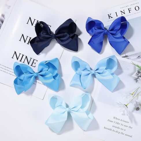 Hair Bows for Girls 10PCS Girls Toddler bows Clips Black Grosgrain Ribbon Alligator Clips Kids Hair Accessories in Saudi Arabia