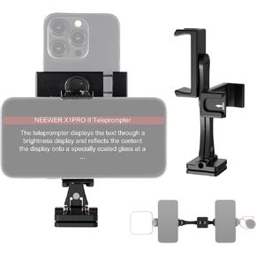 NEEWER Phone Tripod & Selfie Stick, 18"-61" Cellphone Stand Mount w/ 360° Dual Phone Holder for Video Recording & Teleprompter, Compatible with iPhone Samsung for Vlog Live Video Record, ST155+SP-08