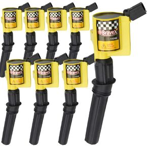 High Performance Ignition Coil Pack & Spark Plug SP493 -Upgrade 15% More Energy For Ford F-150 F-250 F-350 4.6L 5.4L V8 CROWN VICTORIA EXPEDITION MUSTANG LINCOLN MERCURY Compatible &DG508 DG457 DG472