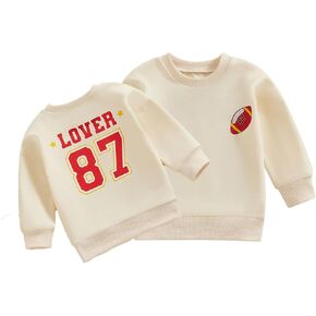 Eadrioss Toddler Boy Girl Football Outfit - Long Sleeve Crew Neck Sweatshirt Shirts Top Baby Football Clothes Fall Clothes